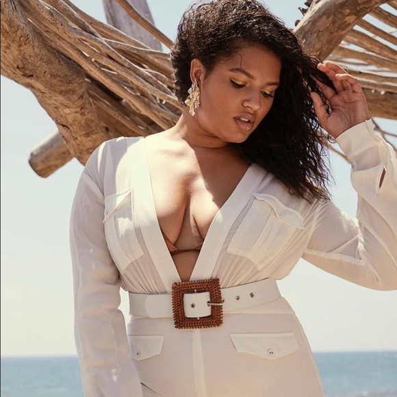 House of CB white Arabella jumpsuit NWT - Picture 2 of 3